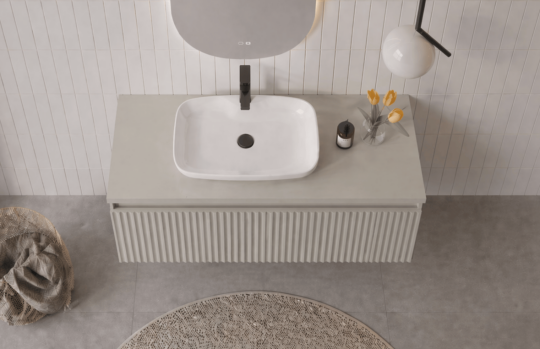 Orka Lentia 100 cm Mat Kaşmir Banyo Dolabı Alt Modül Ve Lavabo, 5007088 - 5