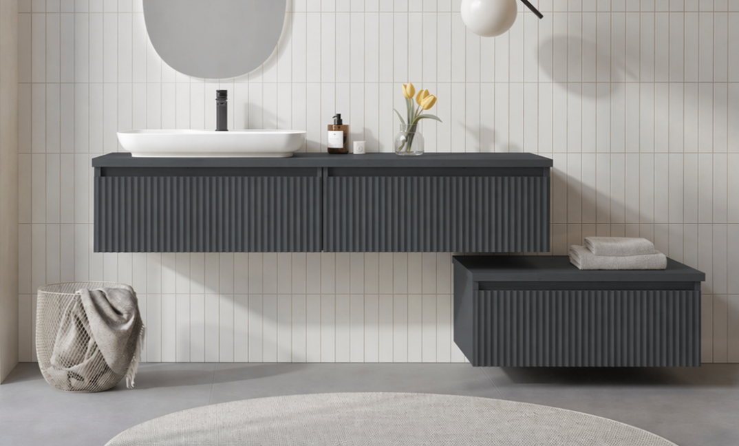 Orka Lentia 160 cm Mat Antrasit Banyo Dolabı Alt Modül Ve Lavabo, 5008211 - 2