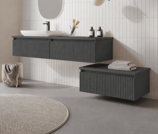 Orka Lentia 160 cm Mat Antrasit Banyo Dolabı Alt Modül Ve Lavabo, 5008211 - 3
