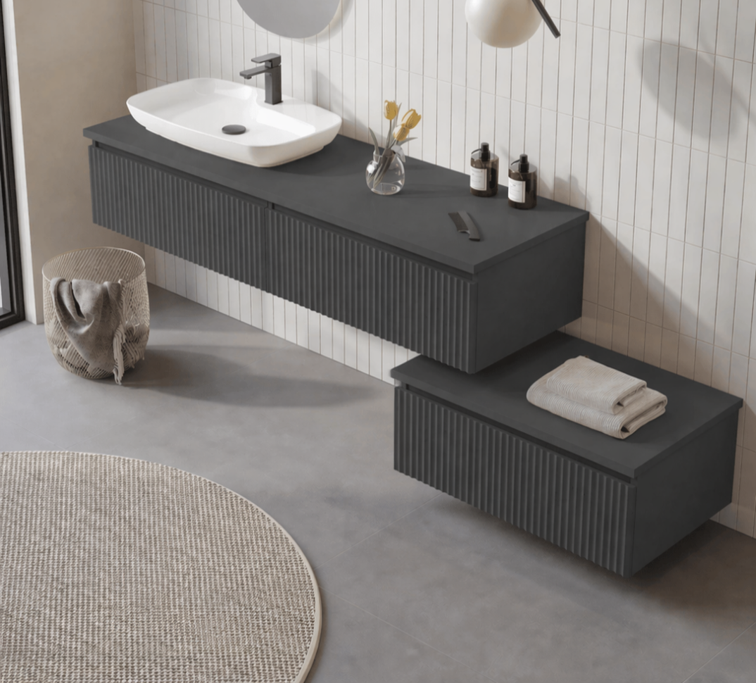 Orka Lentia 160 cm Mat Antrasit Banyo Dolabı Alt Modül Ve Lavabo, 5008211 - 4