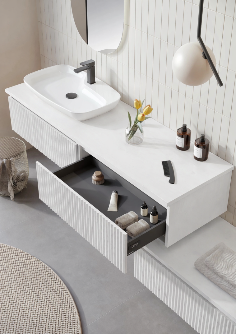 Orka Lentia 160 cm Mat Beyaz Banyo Dolabı Alt Modül Ve Lavabo, 5008212 - 5