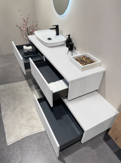 Orka Lentia 160 cm Mat Beyaz Banyo Dolabı Alt Modül Ve Lavabo, 5008212 - 6
