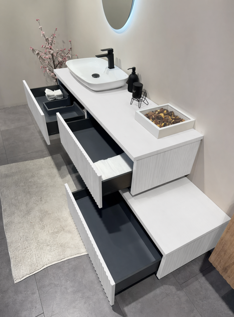 Orka Lentia 160 cm Mat Beyaz Banyo Dolabı Alt Modül Ve Lavabo, 5008212 - 6