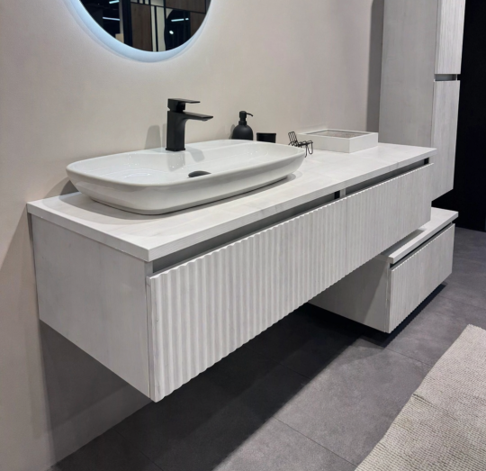 Orka Lentia 160 cm Mat Beyaz Banyo Dolabı Alt Modül Ve Lavabo, 5008212 - 11