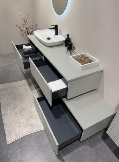 Orka Lentia 160 cm Mat Kaşmir Banyo Dolabı Alt Modül Ve Lavabo, 5008214 - 6