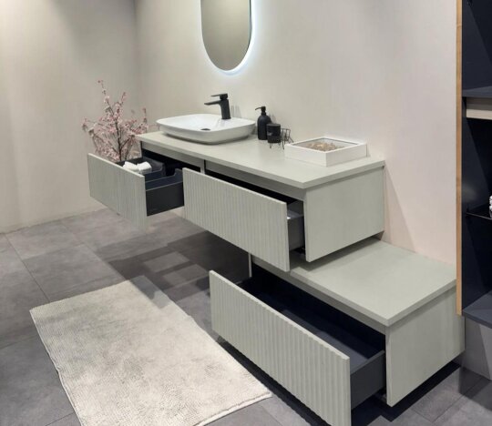 Orka Lentia 160 cm Mat Kaşmir Banyo Dolabı Alt Modül Ve Lavabo, 5008214 - 7