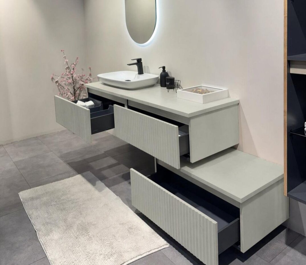 Orka Lentia 160 cm Mat Kaşmir Banyo Dolabı Alt Modül Ve Lavabo, 5008214 - 7