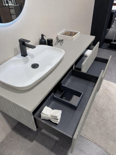 Orka Lentia 160 cm Mat Kaşmir Banyo Dolabı Alt Modül Ve Lavabo, 5008214 - 9