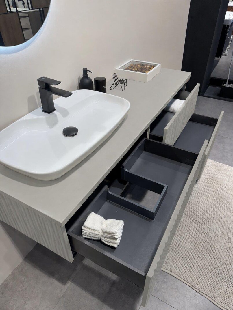 Orka Lentia 160 cm Mat Kaşmir Banyo Dolabı Alt Modül Ve Lavabo, 5008214 - 9