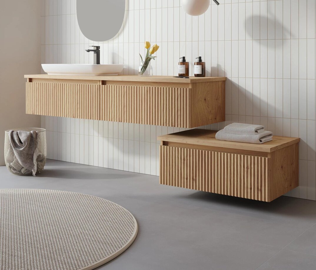 Orka Lentia 160 cm Meşe Banyo Dolabı Alt Modül Ve Lavabo, 5008215 - 2
