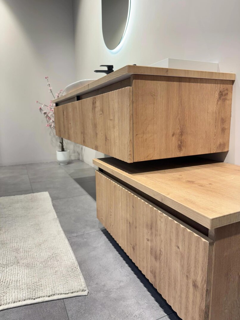 Orka Lentia 160 cm Meşe Banyo Dolabı Alt Modül Ve Lavabo, 5008215 - 6