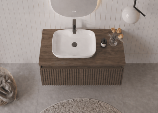 Orka Lentia 80 cm Ceviz Banyo Dolabı Alt Modül Ve Lavabo, 5007085 - 5