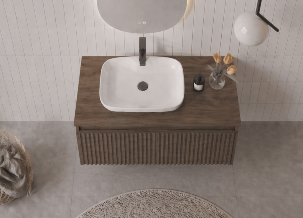 Orka Lentia 80 cm Ceviz Banyo Dolabı Alt Modül Ve Lavabo, 5007085 - 5