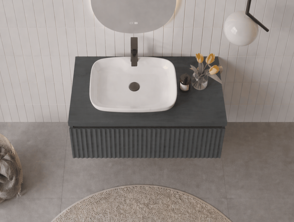 Orka Lentia 80 cm Mat Antrasit Banyo Dolabı Alt Modül Ve Lavabo, 5007082 - 3