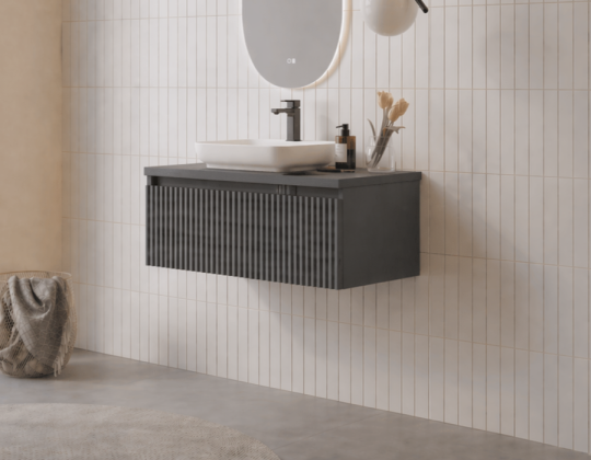 Orka Lentia 80 cm Mat Antrasit Banyo Dolabı Alt Modül Ve Lavabo, 5007082 - 4