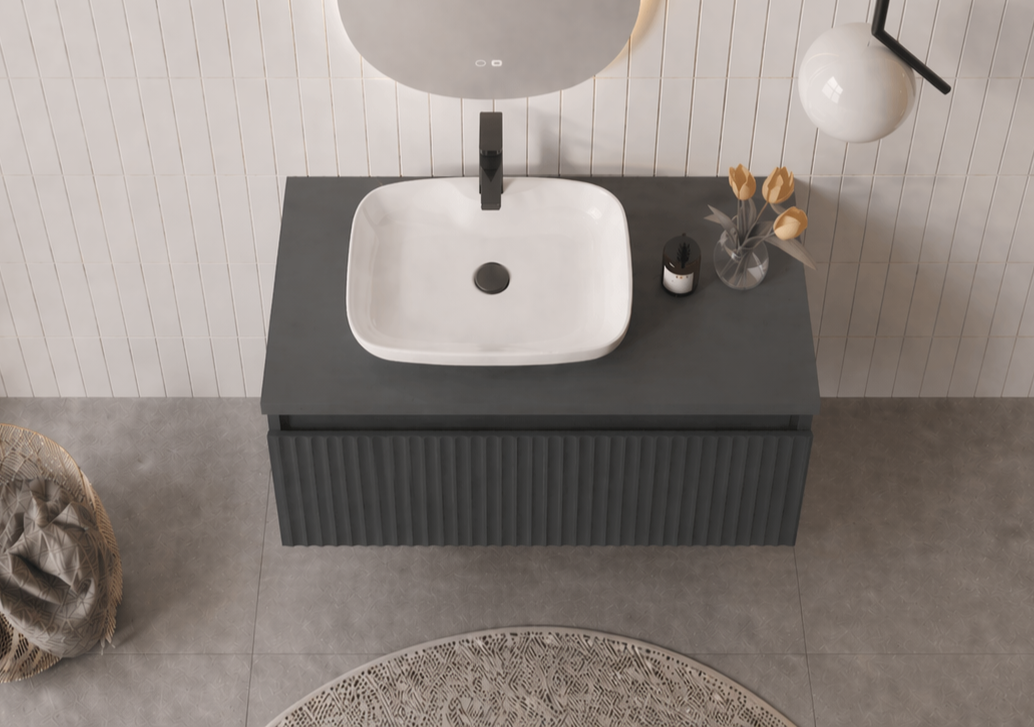 Orka Lentia 80 cm Mat Antrasit Banyo Dolabı Alt Modül Ve Lavabo, 5007082 - 5