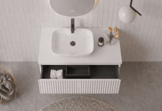 Orka Lentia 80 cm Mat Beyaz Banyo Dolabı Alt Modül Ve Lavabo, 5007081 - 5
