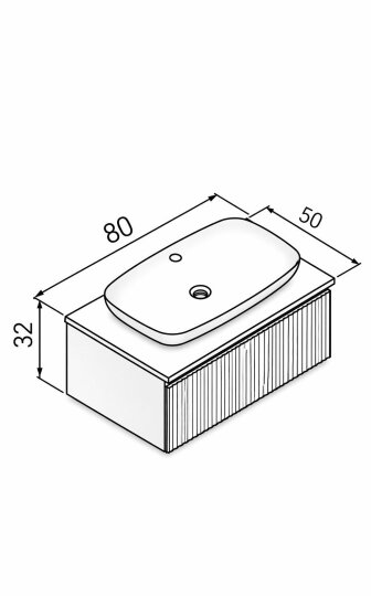 Orka Lentia 80 cm Mat Kaşmir Banyo Dolabı Alt Modül Ve Lavabo, 5007083 - 6