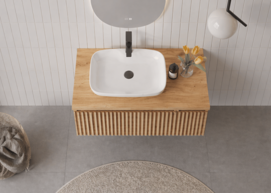 Orka Lentia 80 cm Meşe Banyo Dolabı Alt Modül Ve Lavabo, 5007084 - 3