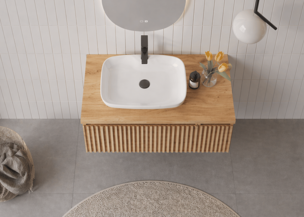 Orka Lentia 80 cm Meşe Banyo Dolabı Alt Modül Ve Lavabo, 5007084 - 3