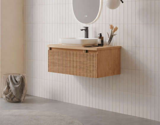 Orka Lentia 80 cm Meşe Banyo Dolabı Alt Modül Ve Lavabo, 5007084 - 4