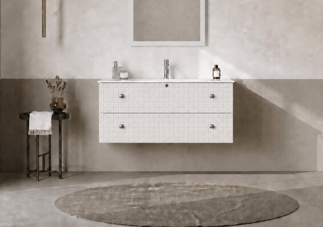 Orka Lipari 100 cm Mat Beyaz Banyo Dolabı Alt Modül Ve Lavabo (Asma-Krom Kulp), 5007317 - 2