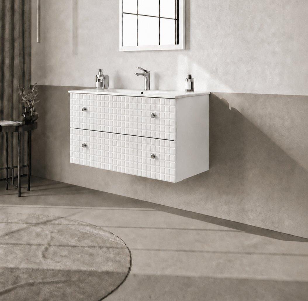 Orka Lipari 100 cm Mat Beyaz Banyo Dolabı Alt Modül Ve Lavabo (Asma-Krom Kulp), 5007317 - 3