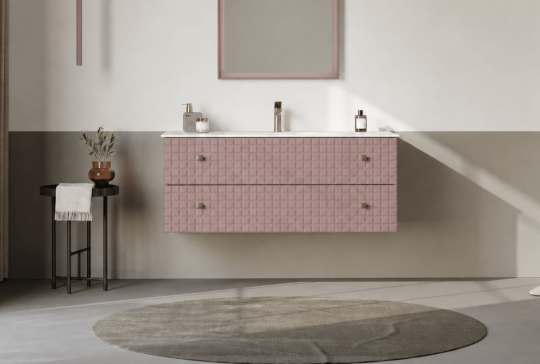 Orka Lipari 120 cm Mat Pudra Banyo Dolabı Alt Modül Ve Lavabo (Asma-Altın Kulp), 5008589 - 2