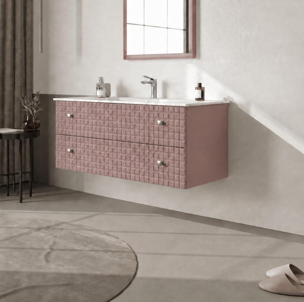 Orka Lipari 120 cm Mat Pudra Banyo Dolabı Alt Modül Ve Lavabo (Asma-Krom Kulp), 5008590 - 3