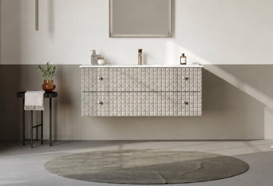 Orka Lipari 120 cm Mat Vizon Banyo Dolabı Alt Modül Ve Lavabo (Asma-Krom Kulp), 5007324 - 2