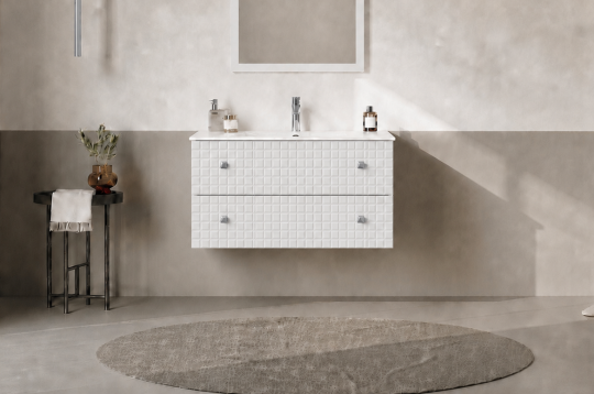 Orka Lipari 80 cm Mat Beyaz Banyo Dolabı Alt Modül Ve Lavabo (Asma-Krom Kulp), 5008981 - 2