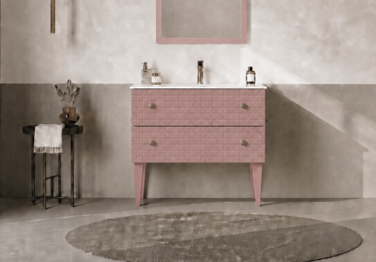 Orka Lipari 80 cm Mat Pudra Banyo Dolabı Alt Modül Ve Lavabo (Ayaklı-Altın Kulp), 5008999 - 2