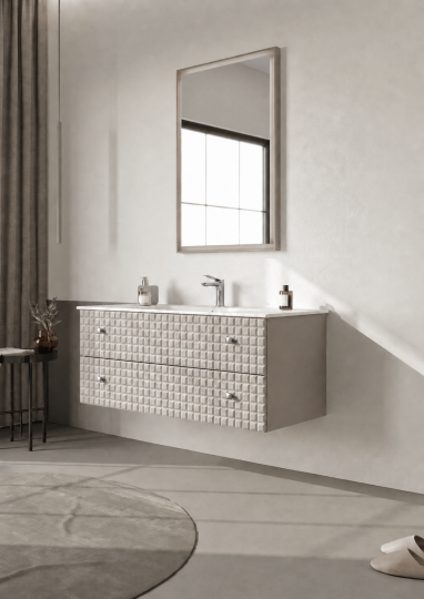 Orka Lipari Asma Banyo Dolabı Takımı, 120 cm, Mat Vizon Lake (Krom Kulp-Ledli Ayna), 5007327 - 3