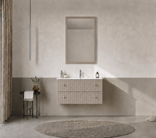 Orka Lipari Asma Banyo Dolabı Takımı, 80 cm, Mat Vizon Lake (Krom Kulp-Ledli Ayna), 5008985 