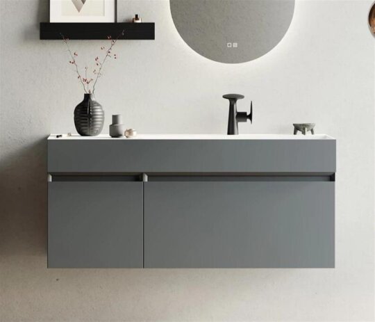 Orka Lusso 120 cm Antrasit Banyo Dolabı Alt Modül ve Lavabo - 2