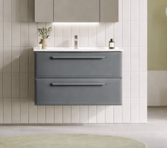 Orka Nuvola 100 cm Parlak Lake Antrasit Banyo Dolabı Alt Modül ve Lavabo, 5001663 - 6