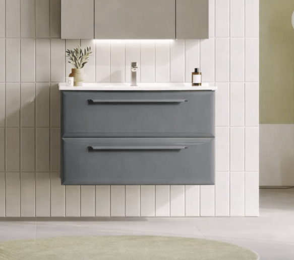 Orka Nuvola 100 cm Parlak Lake Antrasit Banyo Dolabı Alt Modül ve Lavabo, 5001663 - 6