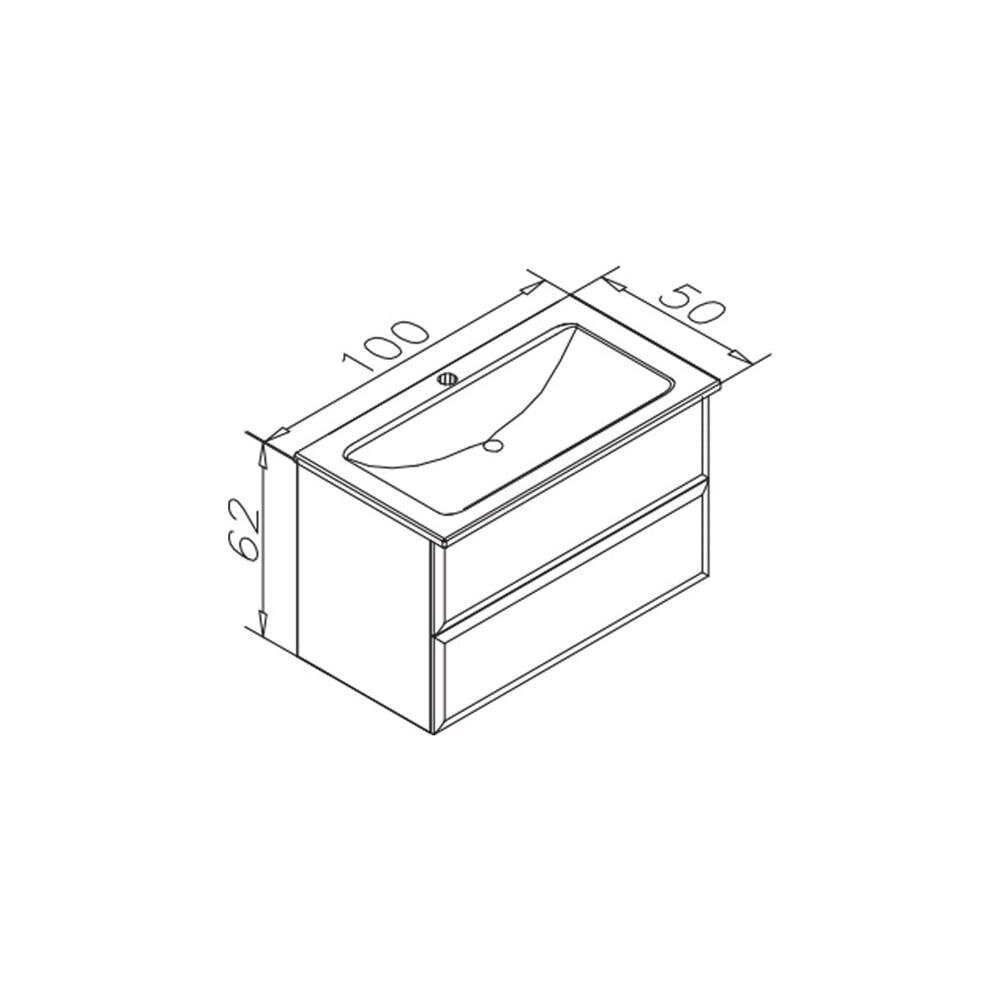 Orka Nuvola 100 cm Parlak Lake Beyaz Banyo Dolabı Alt Modül ve Lavabo, 5001659 - 7