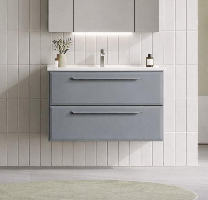 Orka Nuvola 100 cm Parlak Lake Gri Banyo Dolabı Alt Modül ve Lavabo, 5001661 - 4