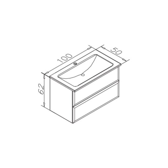 Orka Nuvola 100 cm Parlak Lake Gri Banyo Dolabı Alt Modül ve Lavabo, 5001661 - 5