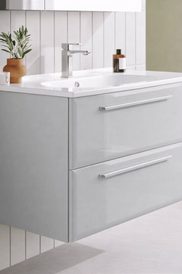 Orka Nuvola 100 cm Parlak Lake Kaşmir Banyo Dolabı Alt Modül ve Lavabo, 5001665 - 3