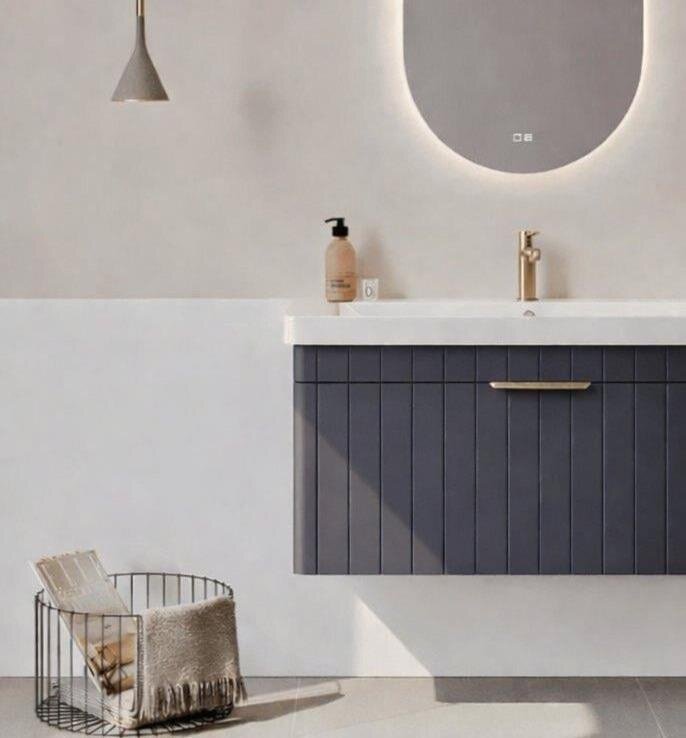 Orka Procıda 105 cm Mat Antrasit / Altın Kulplu ,Banyo Dolabı Alt Modül ve Lavabo, 5007218 - 7