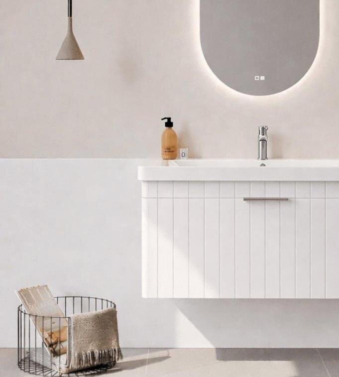 Orka Procıda 105 cm Mat Beyaz / Krom Kulplu ,Banyo Dolabı Alt Modül ve Lavabo, 5007221 - 7