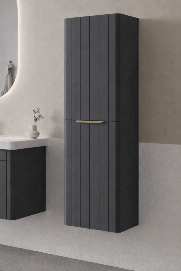 Orka Procıda 40 Cm Mat Antrasit / Altın Kulplu Banyo Boy Dolabı, 3009338 