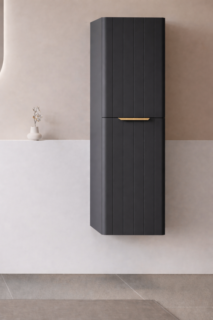 Orka Procıda 40 Cm Mat Antrasit / Altın Kulplu Banyo Boy Dolabı, 3009338 - 3