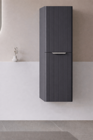 Orka Procıda 40 Cm Mat Antrasit / Krom Kulplu Banyo Boy Dolabı, 3009342 - 3