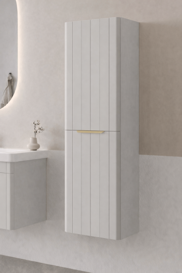 Orka Procıda 40 Cm Mat Kaşmir / Altın Kulplu Banyo Boy Dolabı, 3009339