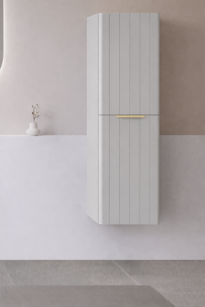 Orka Procıda 40 Cm Mat Kaşmir / Altın Kulplu Banyo Boy Dolabı, 3009339 - 3