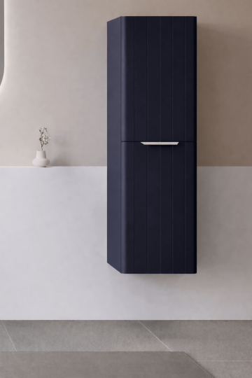 Orka Procıda 40 Cm Mat Lacivert / Krom Kulplu Banyo Boy Dolabı, 3009344 - 3