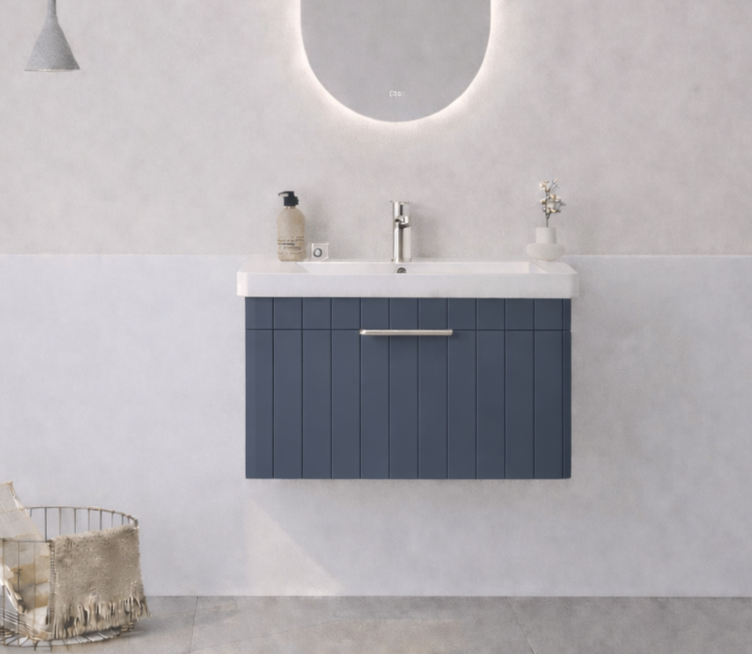 Orka Procıda 60 cm Mat Antrasit / Krom Kulplu ,Banyo Dolabı Alt Modül ve Lavabo, 5007206 - 2